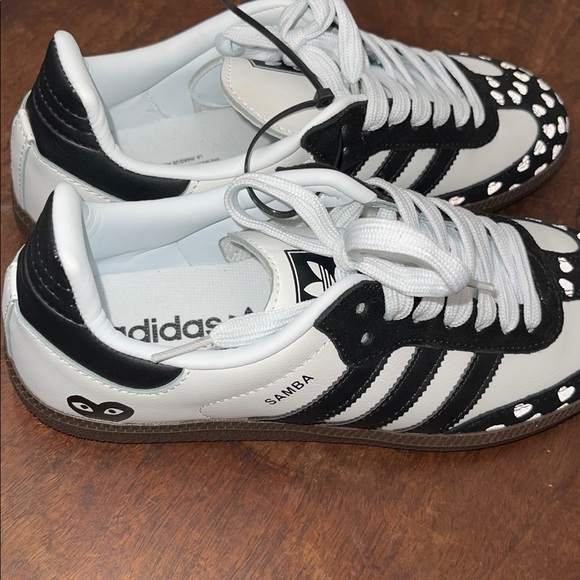 adidas Valentine’s Samba Black and White Heart Sneakers - Picture 10 of 12